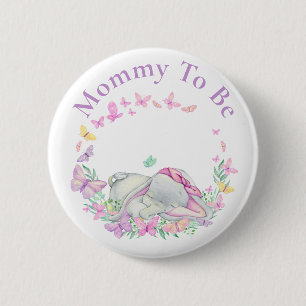 Elephant Mummy to be Butterfly Button