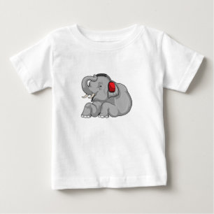 Elephant Music Headphone Baby T-Shirt