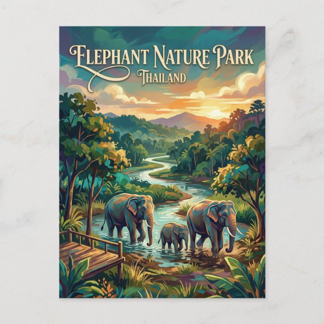 Elephant Nature Park Thailand Postcard (Front)