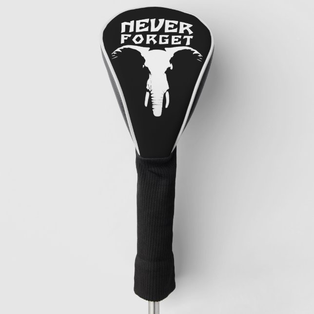 Elephant Never Forget Golf Head Cover (Front)