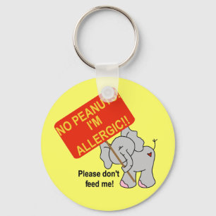 Elephant No Peanuts I'm Allergic Key Ring