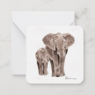 elephant note card