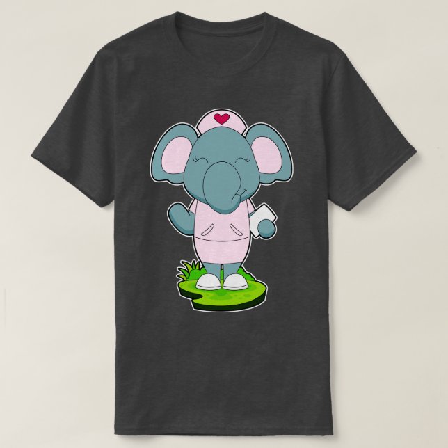 Elephant Nurse Note T-Shirt (Design Front)