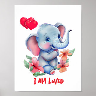 Elephant Nursery Art  Poster