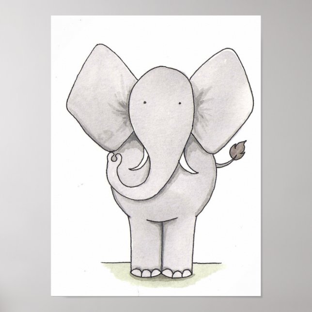 Elephant Nursery Art Poster (Front)