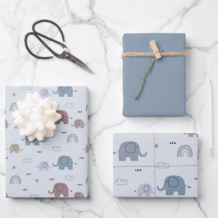 Elephant Nursery Pattern Wrapping Paper Sheets