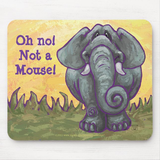 Elephant Oh No not a Mouse Mat (Front)