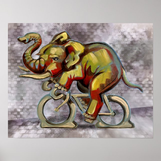 Elephant On A Bicycle Poster (Front)