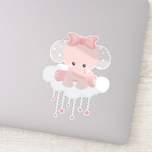 Elephant On A Cloud, Cute Elephant, Crown, Stars