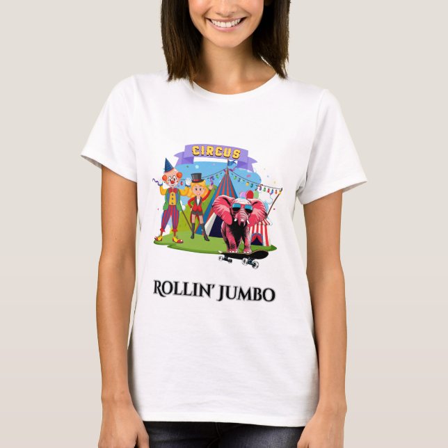 Elephant on a Skateboard T-Shirt (Front)