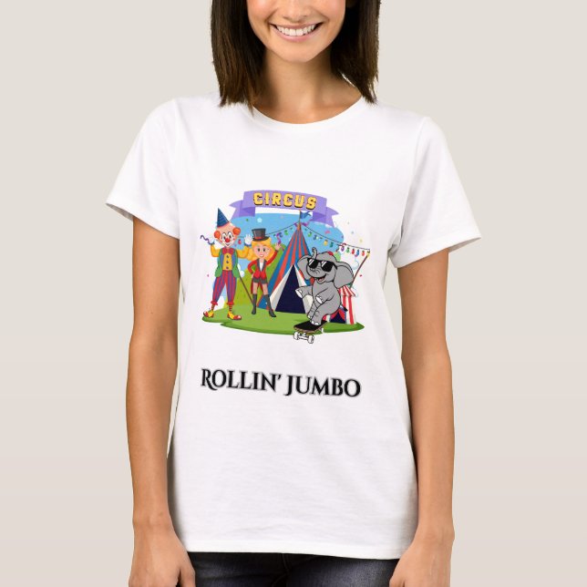 Elephant on a Skateboard T-Shirt (Front)