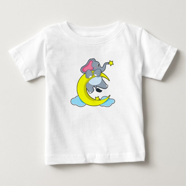 Elephant on Clouds Baby T-Shirt (Front)