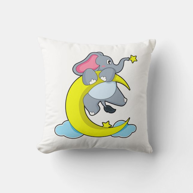 Elephant on Clouds Cushion (Front)