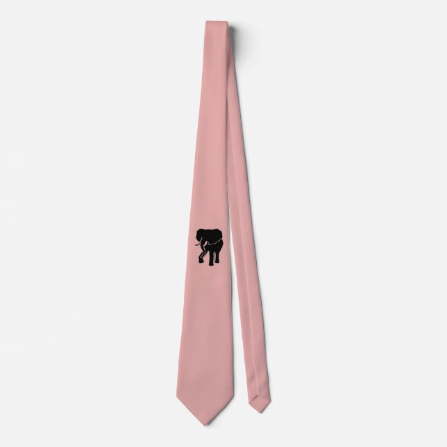 Elephant on Rose Coloured Tie (Front)
