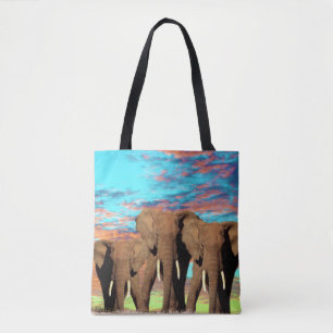 Elephant Opal Sunrise, Tote Bag