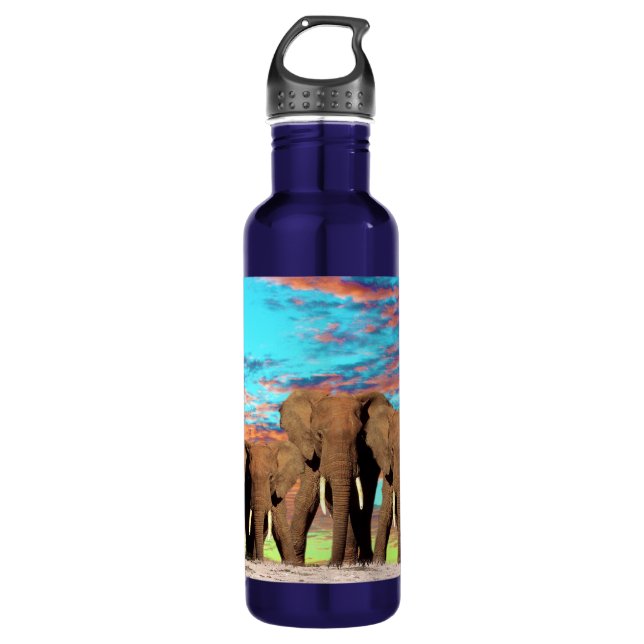 Elephant Opal Sunrise, Water Bottle (Front)