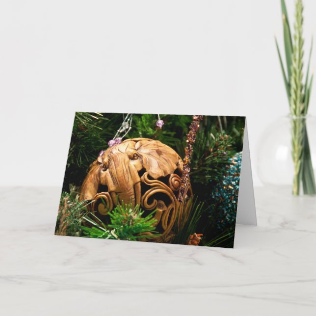 Elephant Ornament Holiday Card (Front)