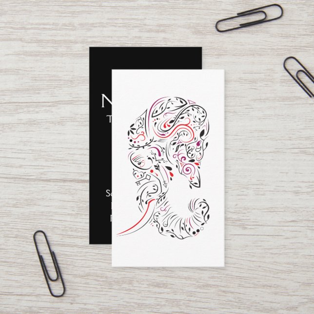 elephant ornate business card (Front/Back In Situ)