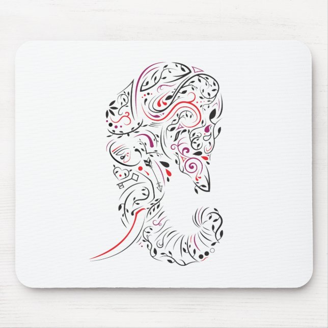 elephant ornate mouse mat (Front)