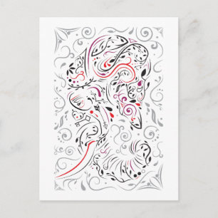 elephant ornate postcard