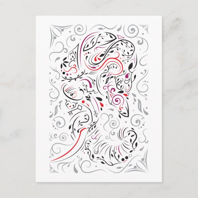 elephant ornate postcard (Front)