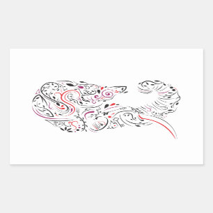 elephant ornate rectangular sticker