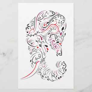 elephant ornate stationery