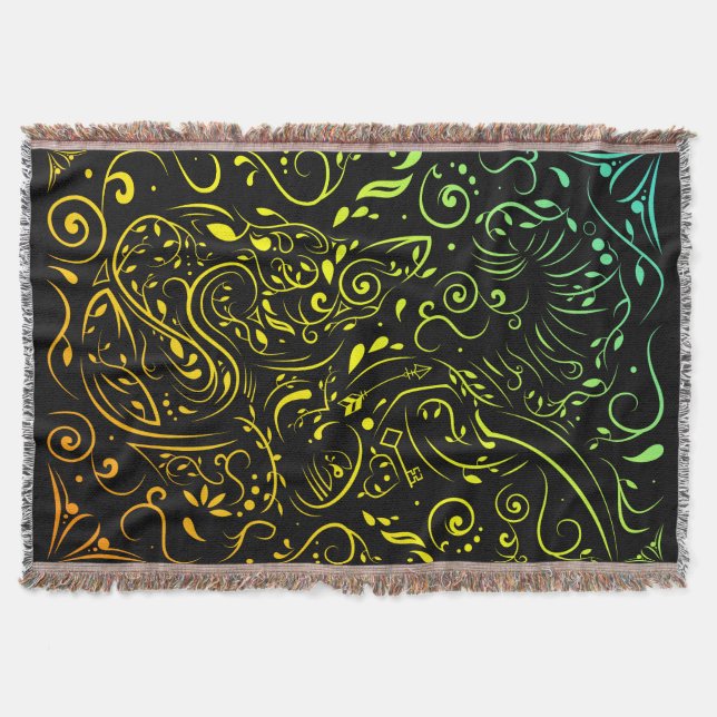 elephant ornate summer fade throw blanket (Front)