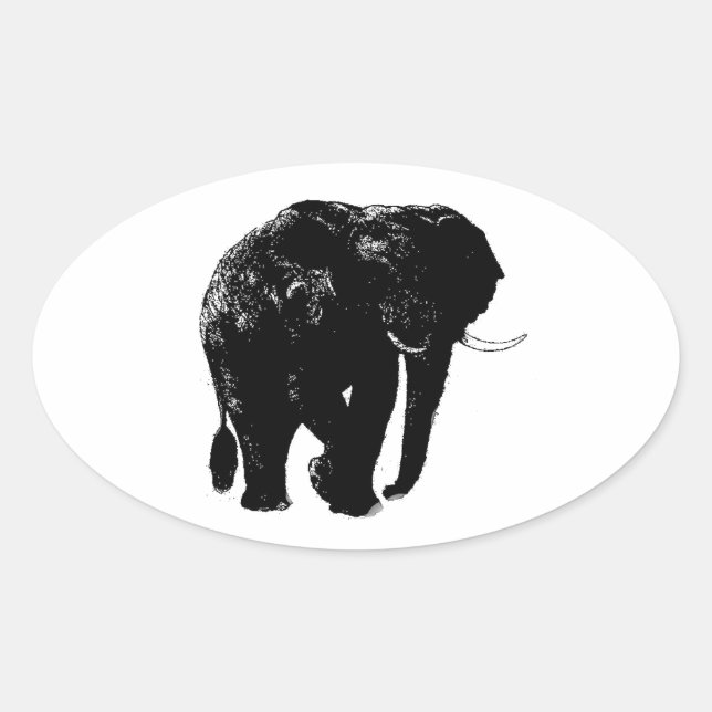 Elephant Oval Sticker (Front)