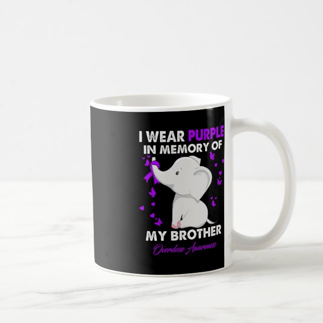 Elephant Overdose Awareness I Wear Purple For My B Coffee Mug (Right)