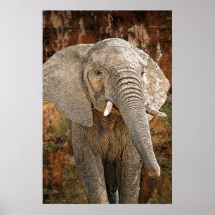 Elephant painting African art HUGE size Poster