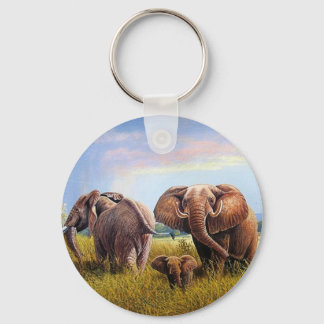 Elephant painting key ring