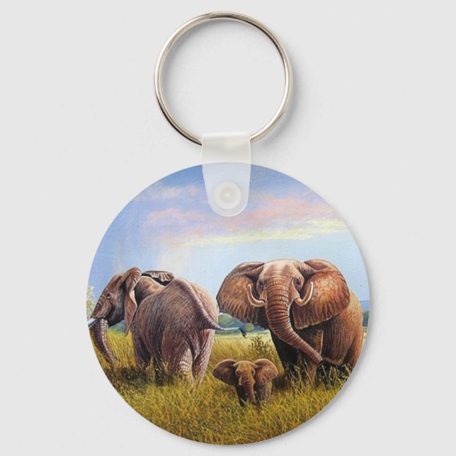 Elephant painting key ring (Front)