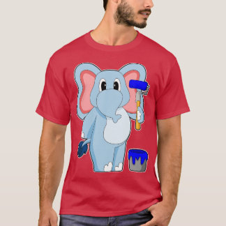 Elephant Painting Paint brush Paint bucket T-Shirt