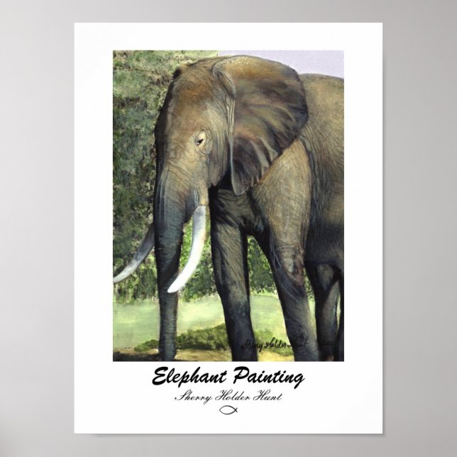 Elephant Painting Print - Customised (Front)