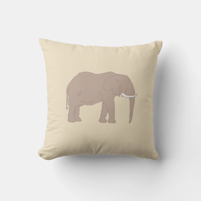 Elephant Painting Safari IllustrationThrow Pillow (Front)