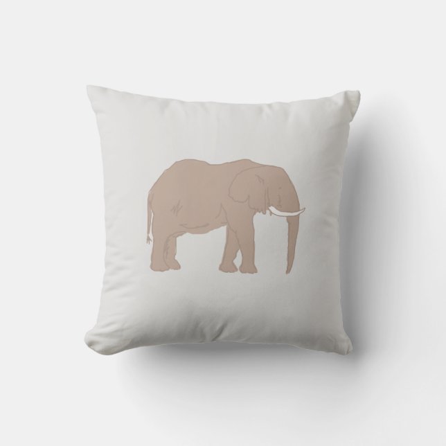 Elephant Painting Safari IllustrationThrow Pillow (Front)