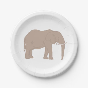 Elephant Painting Safari Party Paper Plate