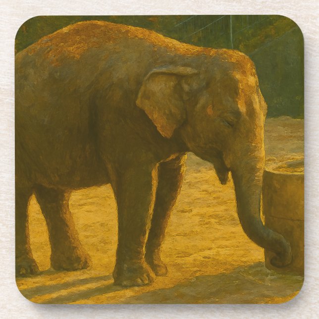 Elephant Pair in Sanctuary Setting Coaster (Front)