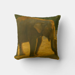 Elephant Pair in Sanctuary Setting Cushion