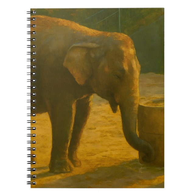 Elephant Pair in Sanctuary Setting Notebook (Front)