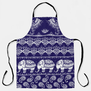 Elephant, paisley: tribal vintage pattern. apron
