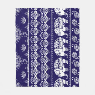 Elephant, paisley: tribal vintage pattern. fleece blanket