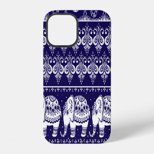 Elephant, paisley: tribal vintage pattern. iPhone 12 case