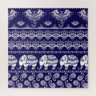 Elephant, paisley: tribal vintage pattern. jigsaw puzzle