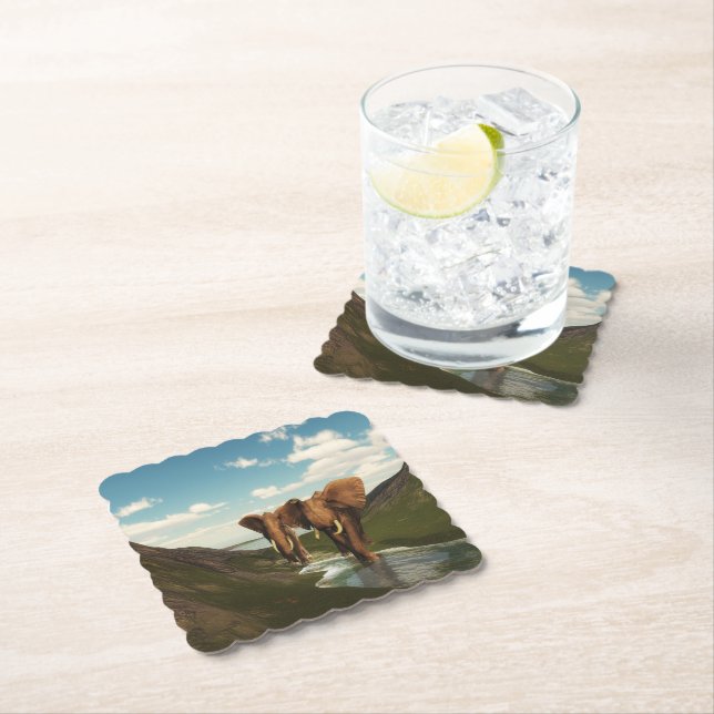 Elephant Paper Coaster (Insitu)