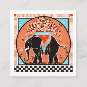 Elephant Parade  in Orange Business Card