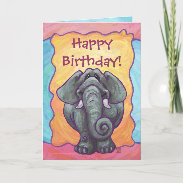 Elephant Party Centre Card (Front)
