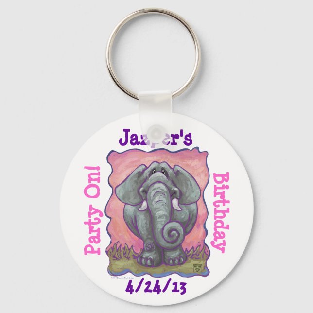 Elephant Party Centre Key Ring (Front)