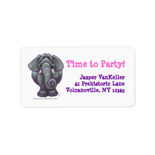 Elephant Party Centre Label